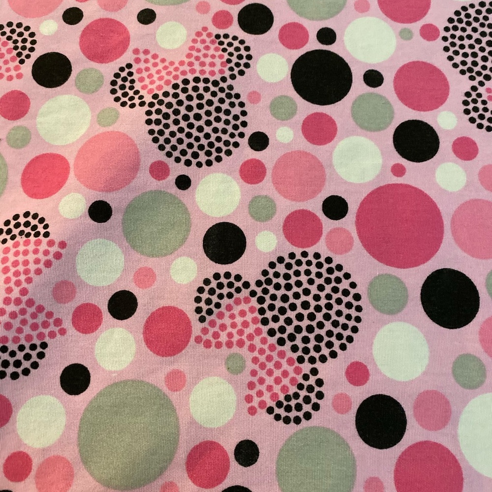 Disney Mini Mouse Pink and Black Polka Dot Fabric, NEW💕🖤 1 & 1/2 Yards/56” x 44”